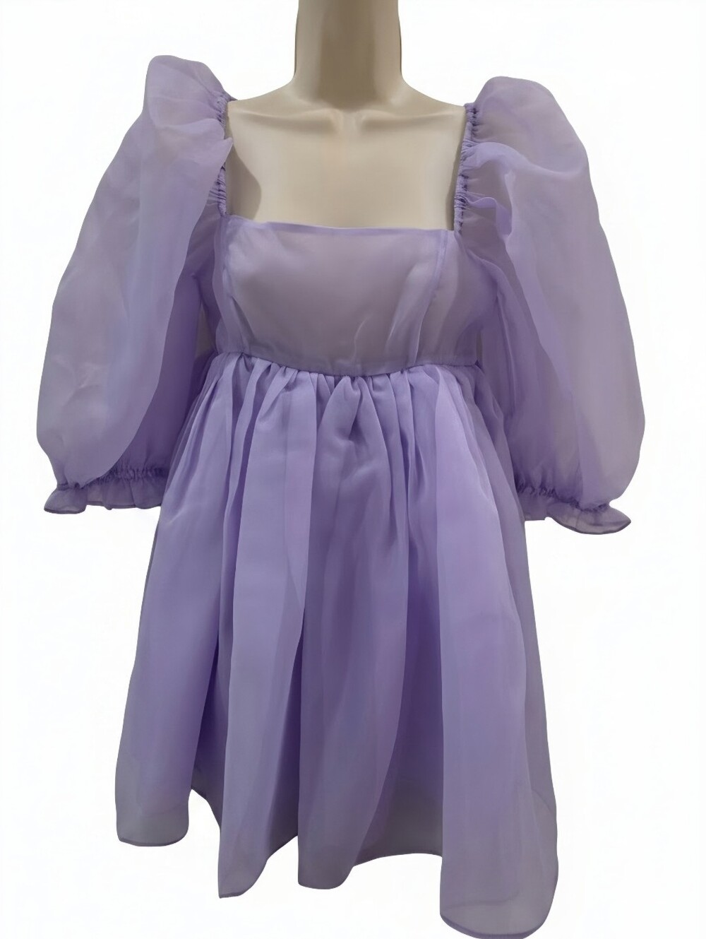 Selkie Lilac Puff Sleeve Mini Dress